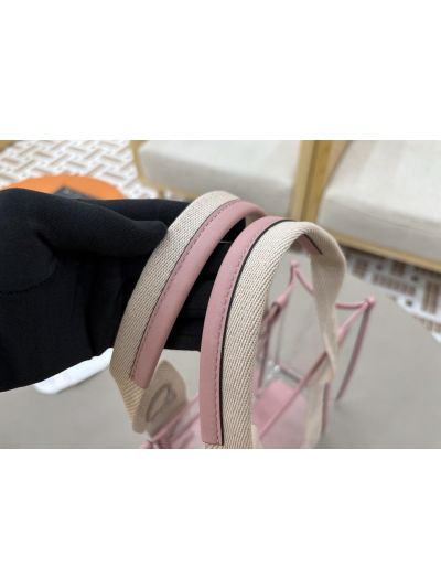 Chloe Large Woody Jelly Tote Shoulder Crossbody Bag Pink - Detail view 7