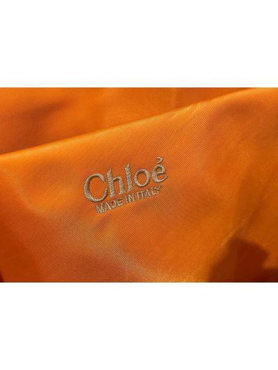 Chloe Large Woody Nylon Top Handle Shoulder Bag Golden Yellow - Detail view 8