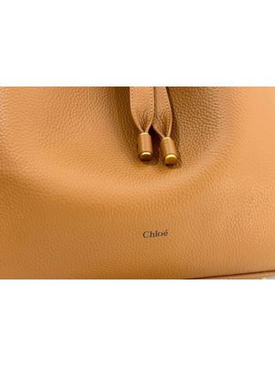 Chloe Marcie Leather Hobo Shoulder Bag Brown - Detail view 3