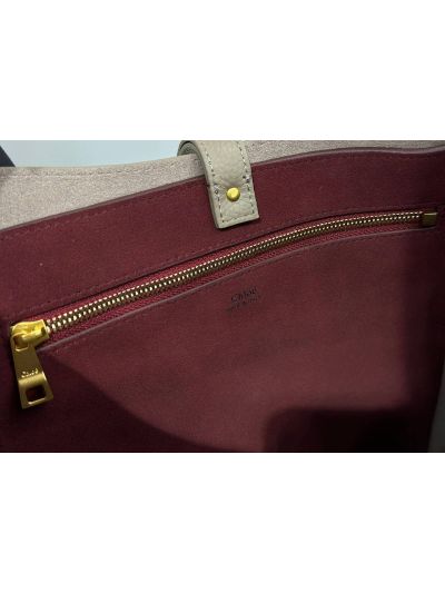 Chloe Marcie Leather Hobo Shoulder Bag Grey - Detail view 9
