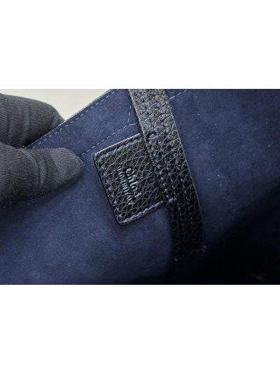 Chloe Medium Spin Tote Bag Denim Blue Cotton and Cowhide - Detail view 8