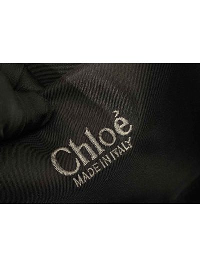 Chloe Medium Woody Nylon Top Handle Shoulder Bag Black - Detail view 9