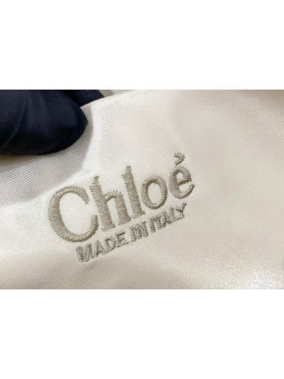Chloe Medium Woody Nylon Top Handle Shoulder Bag Off White - Detail view 9