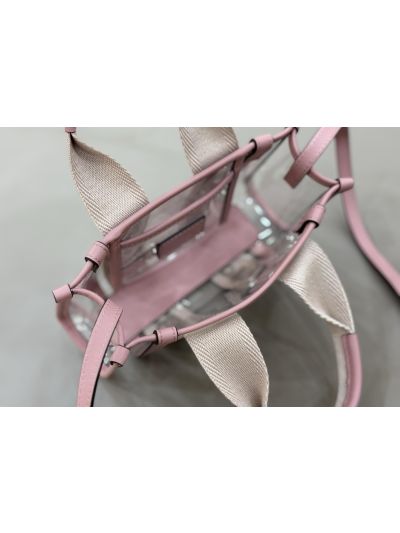 Chloe Mini Woody Jelly Tote Shoulder Crossbody Bag Pink - Detail view 8