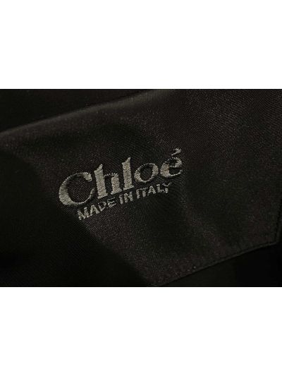 Chloe Mini Woody Nylon Top Handle Shoulder Bag Black - Detail view 9