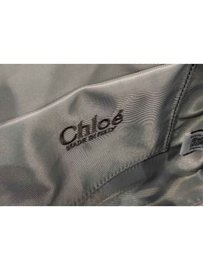 Chloe Mini Woody Nylon Top Handle Shoulder Bag Grey - Detail view 9