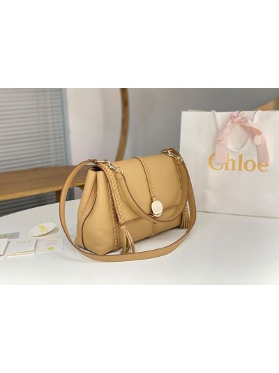 Chloe Penelope Large Beige Soft Leather Flap Shoulder Crossbody Bag - Detail view 2