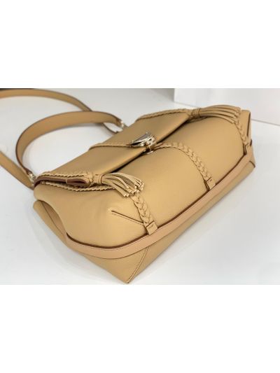 Chloe Penelope Large Beige Soft Leather Flap Shoulder Crossbody Bag - Detail view 5