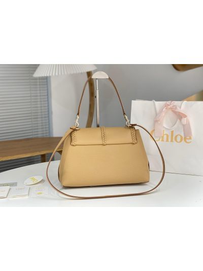 Chloe Penelope Large Beige Soft Leather Flap Shoulder Crossbody Bag - Detail view 6
