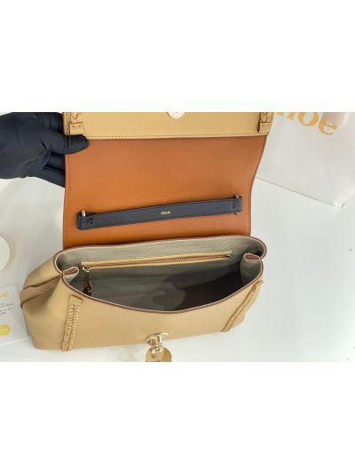 Chloe Penelope Large Beige Soft Leather Flap Shoulder Crossbody Bag - Detail view 7