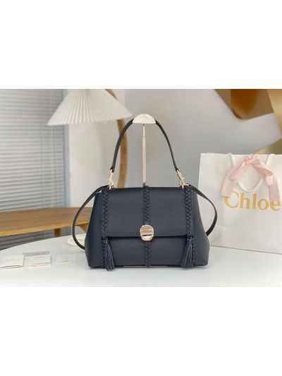 Chloe Penelope Large Black Soft Leather Flap Shoulder Crossbody Bag - Main view