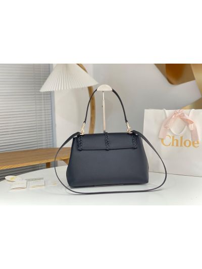Chloe Penelope Large Black Soft Leather Flap Shoulder Crossbody Bag - Detail view 7