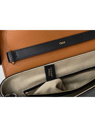 Chloe Penelope Large Black Soft Leather Flap Shoulder Crossbody Bag - Detail view 9