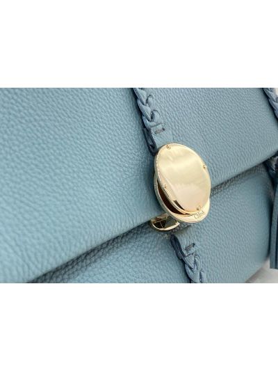 Chloe Penelope Large Blue Soft Leather Flap Shoulder Crossbody Bag - Detail view 3