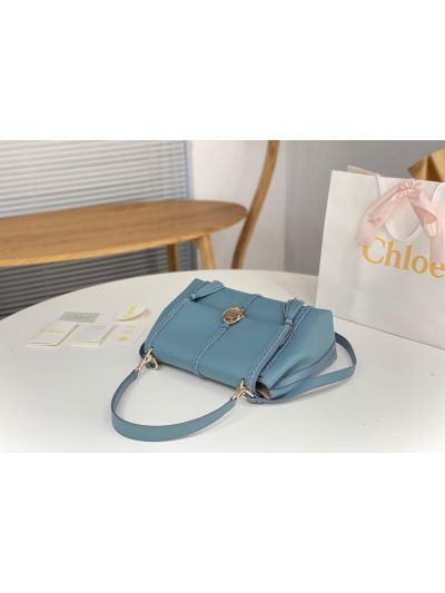 Chloe Penelope Large Blue Soft Leather Flap Shoulder Crossbody Bag - Detail view 4