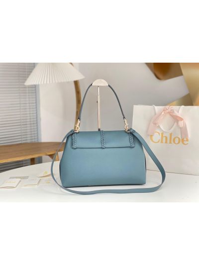 Chloe Penelope Large Blue Soft Leather Flap Shoulder Crossbody Bag - Detail view 7