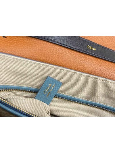 Chloe Penelope Large Blue Soft Leather Flap Shoulder Crossbody Bag - Detail view 8