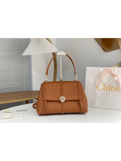 Chloe Penelope Large Brown Soft Leather Flap Shoulder Crossbody Bag - Main view