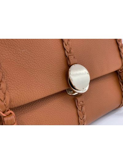 Chloe Penelope Large Brown Soft Leather Flap Shoulder Crossbody Bag - Detail view 2