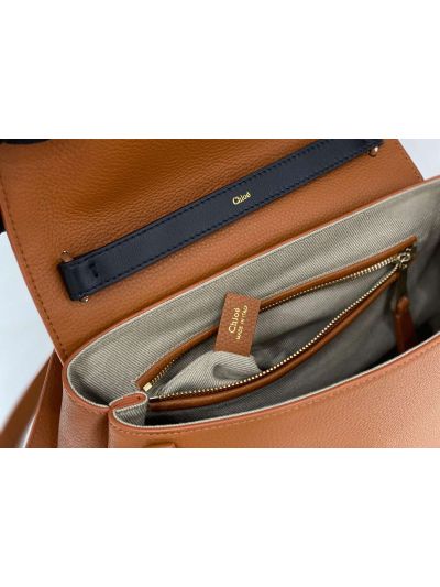 Chloe Penelope Large Brown Soft Leather Flap Shoulder Crossbody Bag - Detail view 8