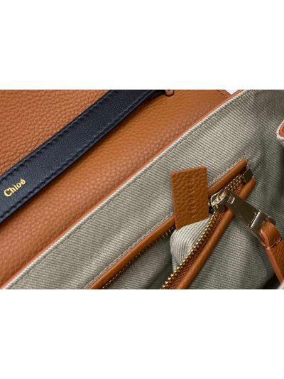 Chloe Penelope Large Brown Soft Leather Flap Shoulder Crossbody Bag - Detail view 9