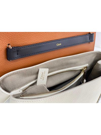 Chloe Penelope Large White Soft Leather Flap Shoulder Crossbody Bag - Detail view 8