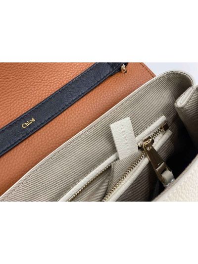 Chloe Penelope Large White Soft Leather Flap Shoulder Crossbody Bag - Detail view 9