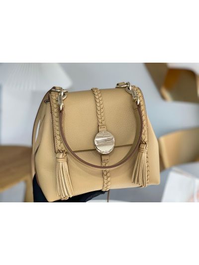 Chloe Penelope Medium Beige Soft Leather Flap Shoulder Crossbody Bag - Detail view 3