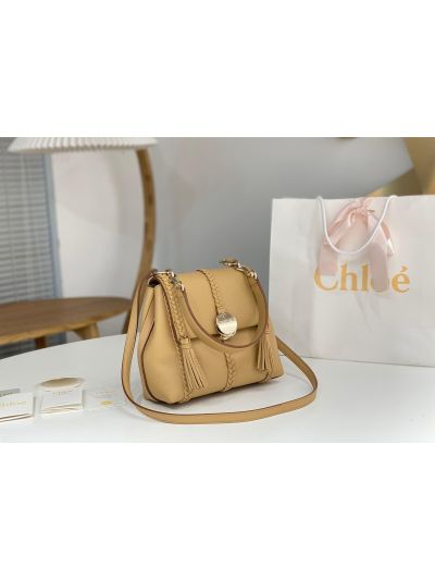 Chloe Penelope Medium Beige Soft Leather Flap Shoulder Crossbody Bag - Detail view 4