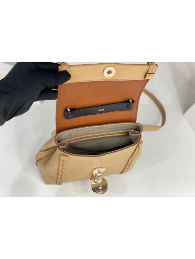 Chloe Penelope Medium Beige Soft Leather Flap Shoulder Crossbody Bag - Detail view 8
