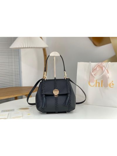 Chloe Penelope Medium Black Soft Leather Flap Shoulder Crossbody Bag - Main view