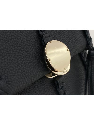 Chloe Penelope Medium Black Soft Leather Flap Shoulder Crossbody Bag - Detail view 2