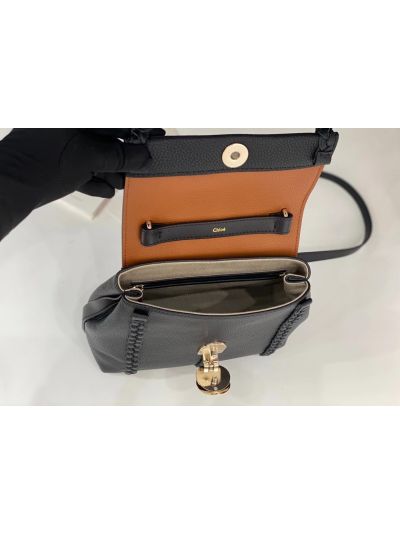 Chloe Penelope Medium Black Soft Leather Flap Shoulder Crossbody Bag - Detail view 3