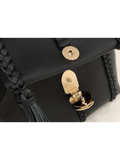 Chloe Penelope Medium Black Soft Leather Flap Shoulder Crossbody Bag - Detail view 5