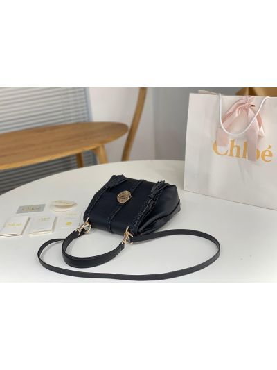 Chloe Penelope Medium Black Soft Leather Flap Shoulder Crossbody Bag - Detail view 6