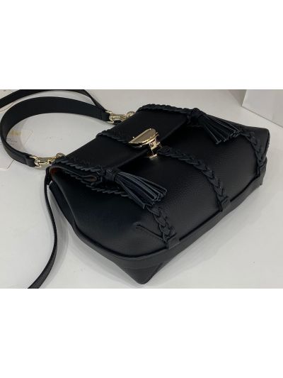 Chloe Penelope Medium Black Soft Leather Flap Shoulder Crossbody Bag - Detail view 7