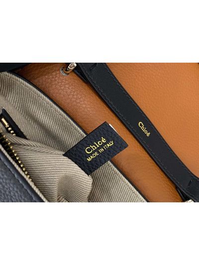 Chloe Penelope Medium Black Soft Leather Flap Shoulder Crossbody Bag - Detail view 9