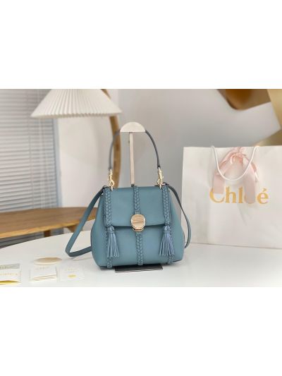 Chloe Penelope Medium Blue Soft Leather Flap Shoulder Crossbody Bag