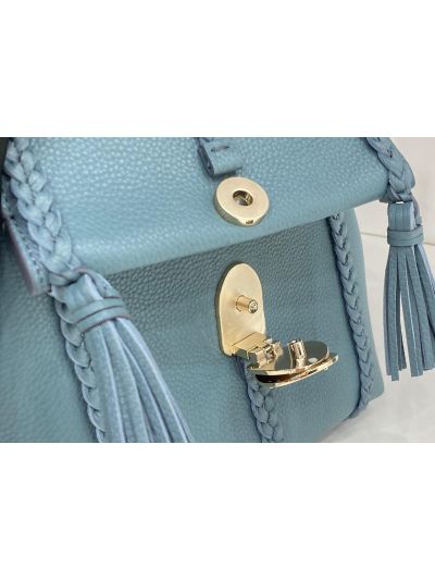 Chloe Penelope Medium Blue Soft Leather Flap Shoulder Crossbody Bag - Detail view 3