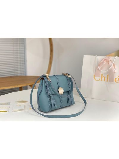 Chloe Penelope Medium Blue Soft Leather Flap Shoulder Crossbody Bag - Detail view 5