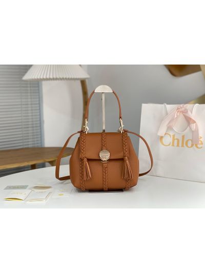 Chloe Penelope Medium Brown Soft Leather Flap Shoulder Crossbody Bag - Main view