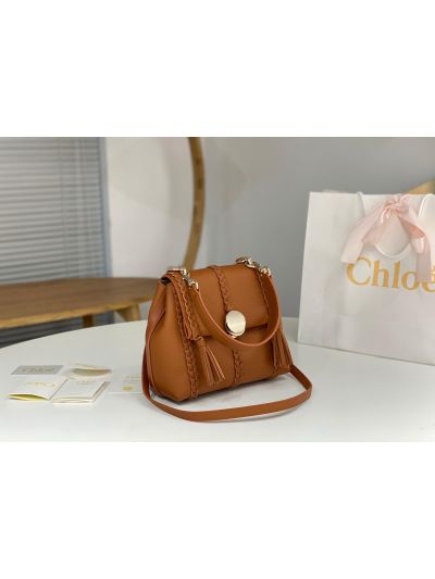 Chloe Penelope Medium Brown Soft Leather Flap Shoulder Crossbody Bag - Detail view 2
