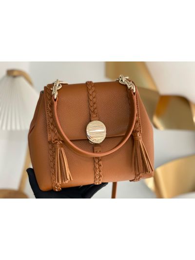 Chloe Penelope Medium Brown Soft Leather Flap Shoulder Crossbody Bag - Detail view 3