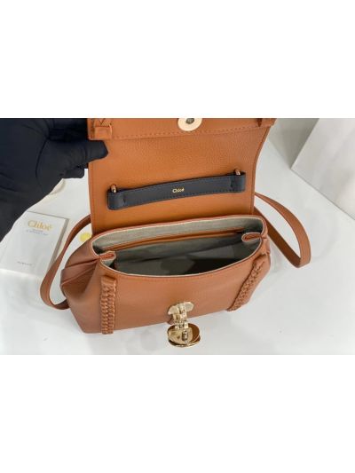 Chloe Penelope Medium Brown Soft Leather Flap Shoulder Crossbody Bag - Detail view 5