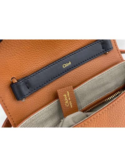 Chloe Penelope Medium Brown Soft Leather Flap Shoulder Crossbody Bag - Detail view 8