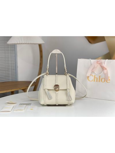 Chloe Penelope Medium White Soft Leather Flap Shoulder Crossbody Bag - Main view