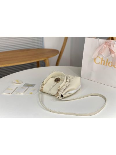 Chloe Penelope Medium White Soft Leather Flap Shoulder Crossbody Bag - Detail view 5