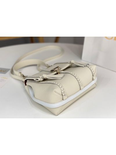Chloe Penelope Medium White Soft Leather Flap Shoulder Crossbody Bag - Detail view 6