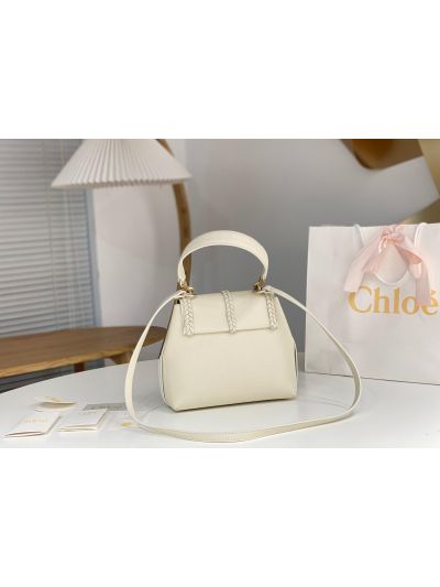 Chloe Penelope Medium White Soft Leather Flap Shoulder Crossbody Bag - Detail view 7