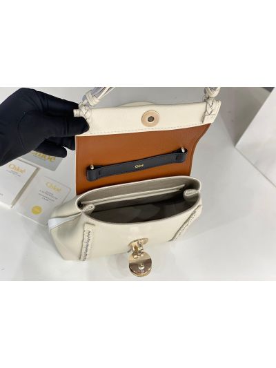 Chloe Penelope Medium White Soft Leather Flap Shoulder Crossbody Bag - Detail view 8